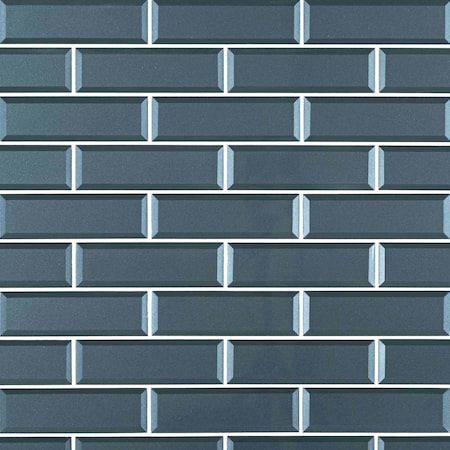 Msi Tahiti Blue Beveled SAMPLE Glossy Glass Blue Subway Tile ZOR-MD-T-0103-SAM