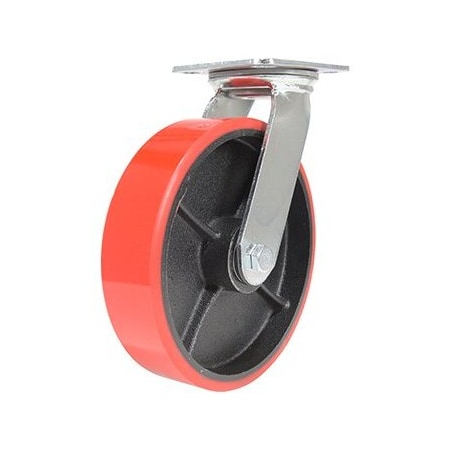 Vestil Polyurethane Swivel Caster 8 In. Diameter x 2 In. Width 1474 Lb. Capacity Red/Black CST-VE-8X2PU-S