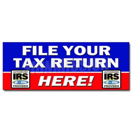 Amistad 24 in. File Your Tax Return Here Decal Sticker AM3871097