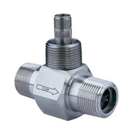 Omega Turbine Flow Meter, Economical, Liquid, 0.75 GPM to 7.5 GPM, 1 ", NPT Male, 1 %, Sinusoidal Wave, 3 FTB-1422