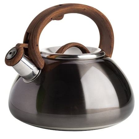 Primula Tea Kettle, 2.5 qt Capacity, Soft Touch Handle, Stainless Steel, Gunmetal PAGM1-6225