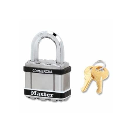 Master Lock Wide Commercial Magnum Laminated Steel Padlock, Alike-Keyed, No A1378, 1 in Shackle Height, 2 in, 6PK 470-M5KASTS-A1378