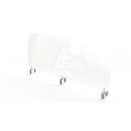 Ghent Partition Extender, Clear Thermoplastic w/ Attached Clamp, 18'' H x 48'' W PEC1848-A