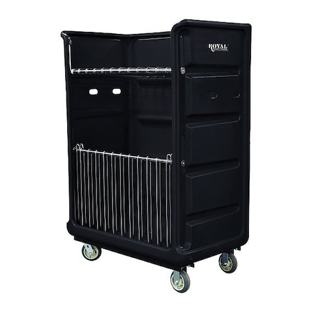 Royal Basket Trucks Linen Cart, Chrome Coated Wire Shelves G48-BKX-TAA-6UNN