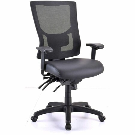 Lorell Conjure High-Back Office Chair, Antibacterial, Black LLR62040
