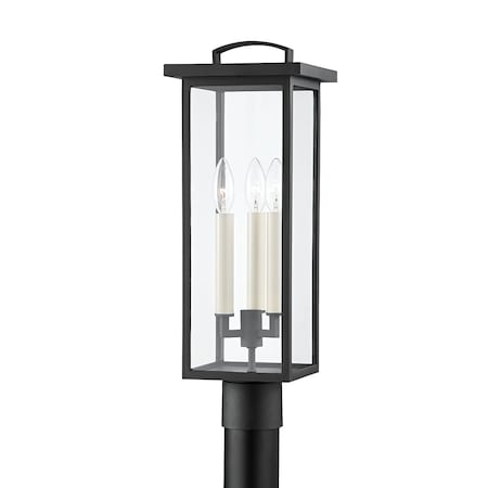 Troy Lighting Eden 3 Light Post 7.5 In. Textured Black P7524-TBK