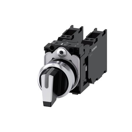 Siemens Selector switch, illuminable, 22 mm, round, metal, shiny, white 3SU1150-2BL60-3LA0