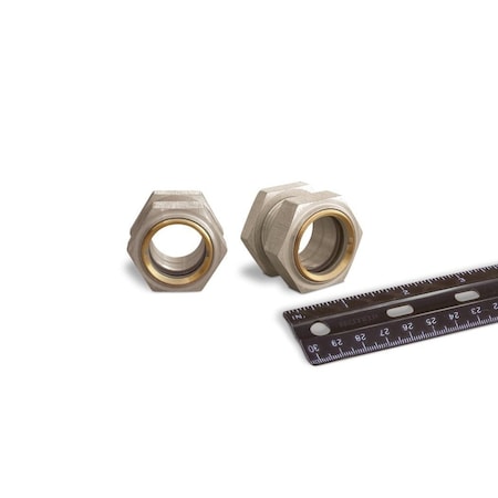 Oil-Rite Gasketed Wndw Sght Straight Thread - Straight w/Nut, 1in.-14, 1 1/4in., 125 PSI, Buna-N, 25/32in. B2394-4