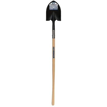 Seymour Midwest Shovel, 9-1/2 in W Blade, 14 ga, Steel Blade, Hardwood Handle, Long Handle, 48 in L Handle 49330