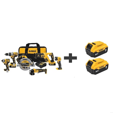 Dewalt Cordless Combination Kit, 20.0V, Cordless DCK695P2/DCB205-2