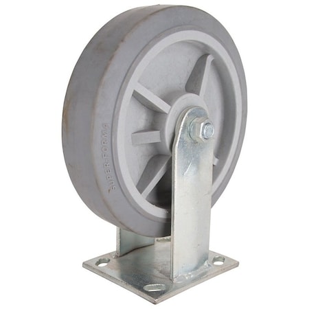 Prosource Rigid Caster, 8 in Dia Wheel, 2 in W Wheel, Thermoplastic Rubber Wheel, Gray, 750 lb JC-T07