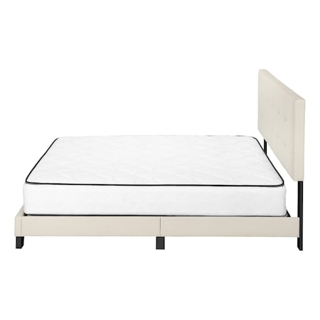 Homeroots Beige Queen Upholstered Bed Frame 333288