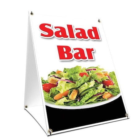 Signmission Salad Bar, 24 Inch x 18 Inch A-frame Yard Sign, Plastic Sign SBC-1824-Salad Bar