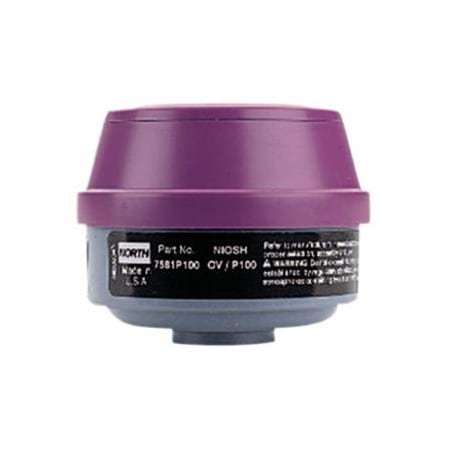 North Combination Gas and Vapor Cartridges, Organic Vapor, P100, Black, Magenta 068-7581P100L