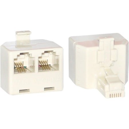 Cable Wholesale RJ11 6P4C Male to 2 RJ11 6P4C Female - Phone Splitter Straight PA-6P4C-ST