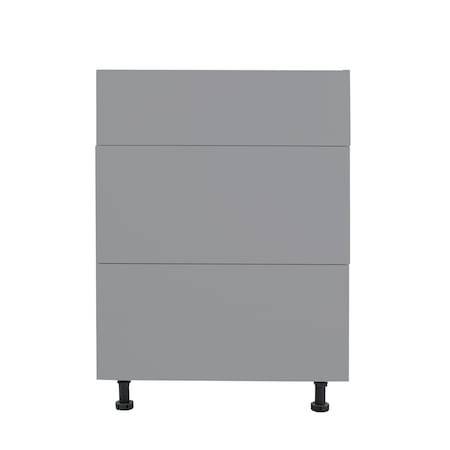 Cambridge Radiance 15in Wx24in Dx34.50in H Ready to Assemble Slab Drawer Base Kitchen Cabinet in Matte Grey SA-DB15-MG-KIT