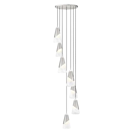 Z-Lite Aimie 7-Light Chandelier, 18 in W x 13 in H, Brushed Nickel 828P6-7R-BN