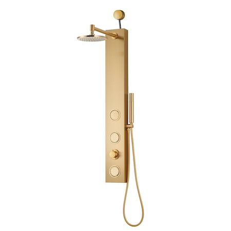 Anzzi Beverly Series 43 in. 3-Jetted Shower Tower with Heavy Rain Shower and Body Jets SP-AZ080BG