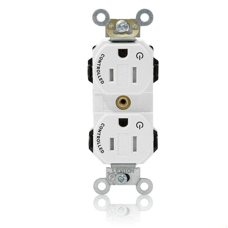 Leviton Straight Blade Receptacle, 5-15R, 15 A, 125V AC, Self-Grounded MT562-2SW