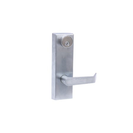 Trans Atlantic Co. Brushed Chrome Commercial Storeroom Escutcheon Lever Trim with Lock for Panic Exit Device ED-EL580-US26D