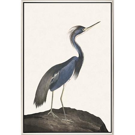 Homeroots Great Heron I Canvas Silver Floater Frame Print Wall Art 474076