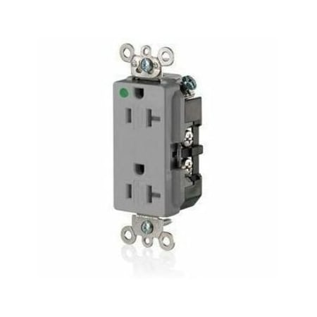 Leviton PlugsandReceptacles, 20A, 125VAC, Gry, Nylon 16362-SGG