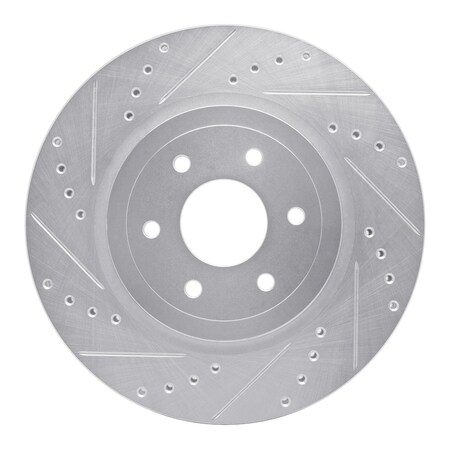 Dynamic Friction Co DFC Brake Rotor - Drilled and Slotted - Silver 631-67099L