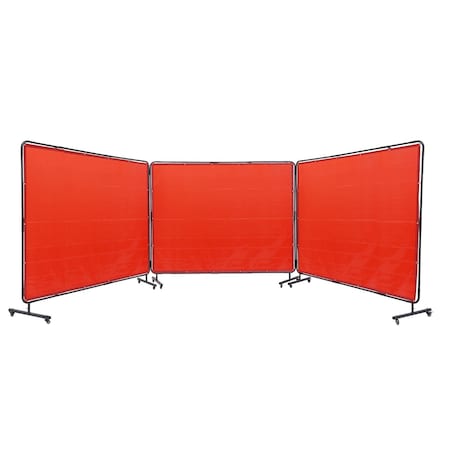 Vevor Welding Screen with Frame 3 Panel 6' x 8' Welding Curtain Screen 12 Wheels XU-2317