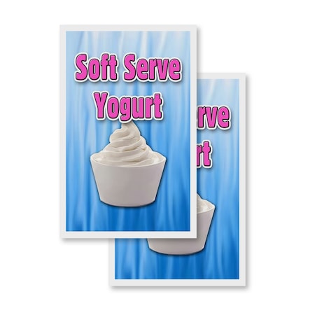 Signmission Soft Serve Yogurt, Vinyl Decals Only 24 Inch x 36 Inch, Vinyl Decal, 2PK DSB-2436-2PACK-Soft Serve Yogurt