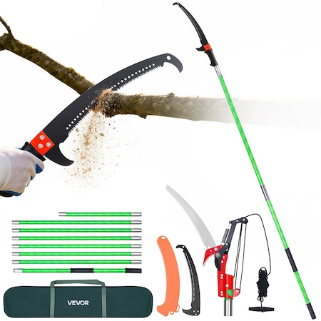 Vevor Manual Pole Saw Extendable Pole Tree Pruner 3.87 - 27 ft with Scissors RUNZETOOL-GZJ-32G2