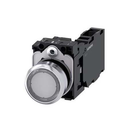 Siemens Pushbutton, 22 mm, round, metal, shiny, clear, pushbutton, flat 3SU1150-0AB70-1FA0-ZY15
