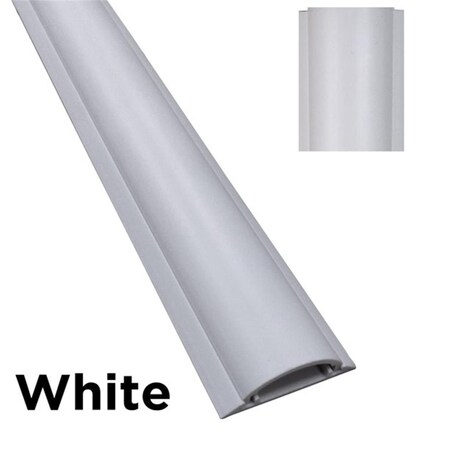 Switch On Cable Protector, 0.38 in H, 59 in L, 1-1/8 in W, 1 Channel, PVC, White SW3564416