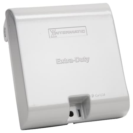 Intermatic Extra-Duty Die-Cast In-Use Weatherproof Cover, Double-Gang, Vrt, 3.125 in Gray WP1030MXD