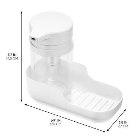 Idesign Soap Pump, 310 mL, Polypropylene, White 23044