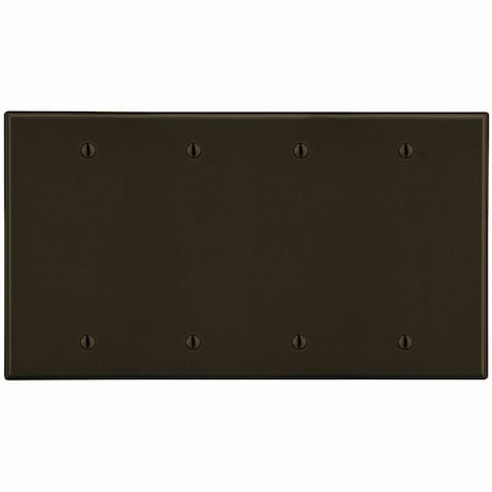 Hubbell Wiring Device-Kellems Wallplate, 4-Gang, 4 Box Mount Blank, Brown P43