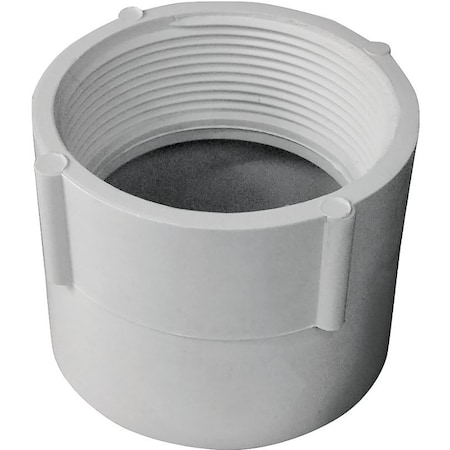 Canplas Pipe Adapter, 3 in, FNPT x Hub, PVC, White 192893