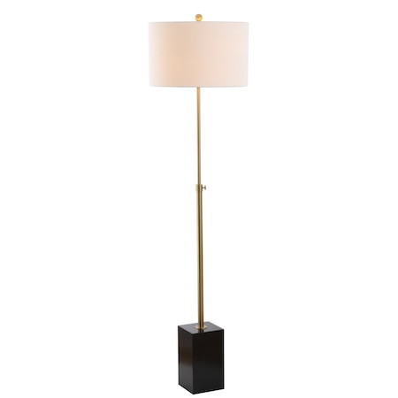 Jonathan Y Lafayette 65" Adjustable Height LED Floor Lamp, Brass/Black JYL6007A
