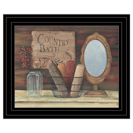 Homeroots Country Bath 5 Black Framed Print Bathroom Wall Art 404702