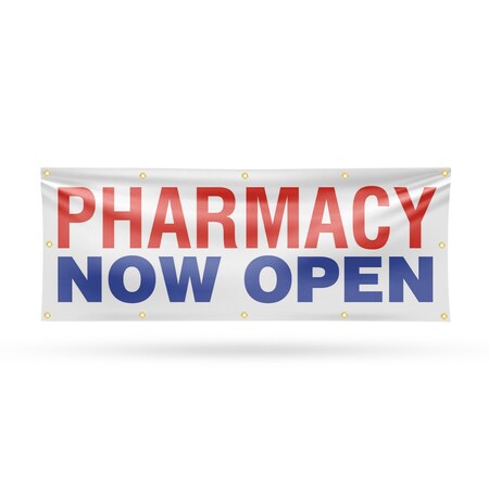 Signmission Pharmacy Now Open, 48 Inch x 120 Inch, Vinyl Banner B-120-30785