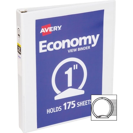 Zoro Select 1" Round Economy Binder, White, 11 x 8.5 AVE05711