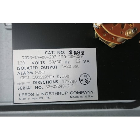 Leeds Northrup 0-20Micromhos/Cm 120V-Ac Conductivity Transmitters And Analyzer 7073-17-00-202-120-20-229
