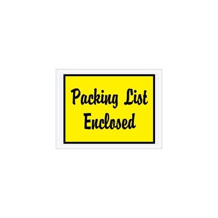 Bubblefast 4 1/2 x 6'' Yellow ''Packing List Enclosed'' Envelopes, 1000PK BFPL486
