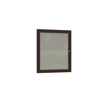 Ghent 1 Door Enclosed Fabric Bulletin Board, Bronze Aluminum Frame, 24''H x 18''W, Taupe PB12418F-96