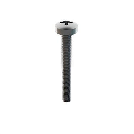 M6-1.00 x 50 mm Phillips Pan Machine Screw, Plain 18-8 Stainless Steel, 5 PK