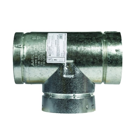 Selkirk 5 in. X 5 in. X 5 in. Aluminum/Galvanized Steel Stove Pipe Tee Cap Flow Tee 185100