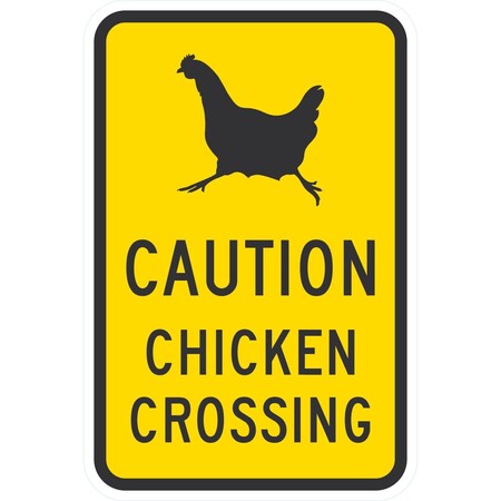 Lyle Caution, Chicken Crossing, 12x18, Engineer Grade, Yellow G-3333-EG_12x18