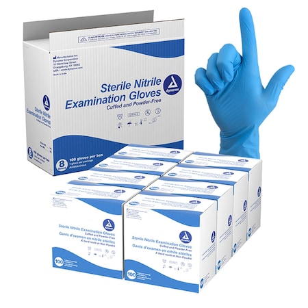 Dynarex Nitrile Sterile Exam Gloves, Singles, Small, Powder-Free, 800PK 6522
