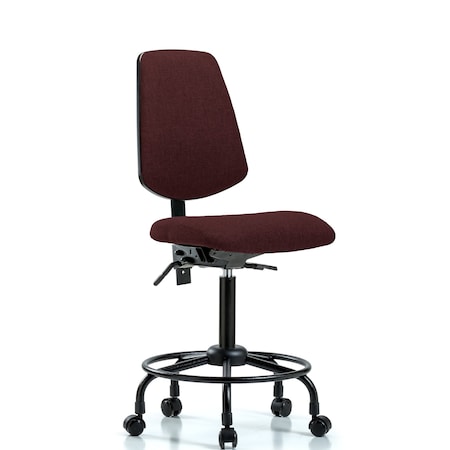 Blue Ridge Ergonomics Fab Med Bench Chair, Bk, RT, Cast, Bur, No Arms, 24" to 31" Height, Burgundy BR-FMBCH-MB-RT-T0-A0-RC-F41