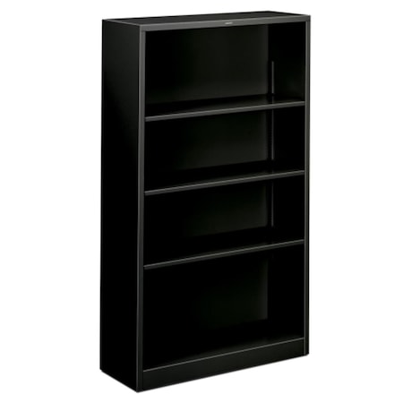 The Hon Co HON 4 Shelf Metal Bookcase 34.5 in. W x 12.63 in. D x 59 in. H Black S60ABCP