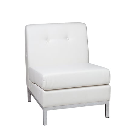 Osp Home Furnishings Wall Street Armless Chair, White WST51N-W32